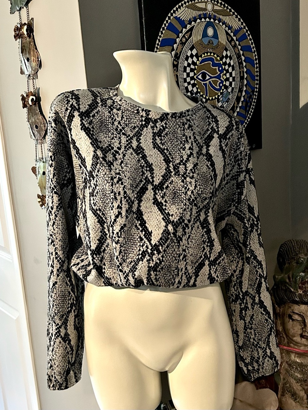 🩶 Zara Trafaluc Snakeskin Crop Top
